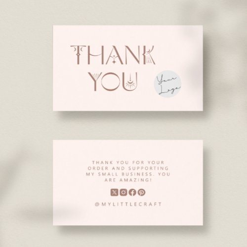 Blush Mystical Thank You Small Business Branding Business Card
