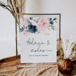 Blush navy floral advice and wishes for Newlyweds  Poster<br><div class="desc">Blush navy floral advice and wishes for Newlyweds Poster
Matching items available.</div>
