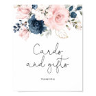 Blush navy floral Cards and gifts Poster