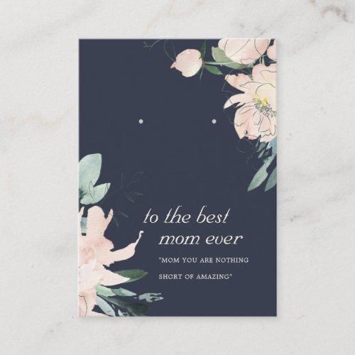 BLUSH NAVY FLORAL MOM GIFT EARRING DISPLAY CARD