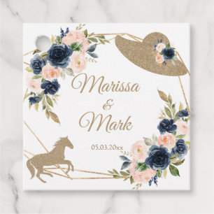 Blush & Navy Kentucky Derby Wedding Favor Tags
