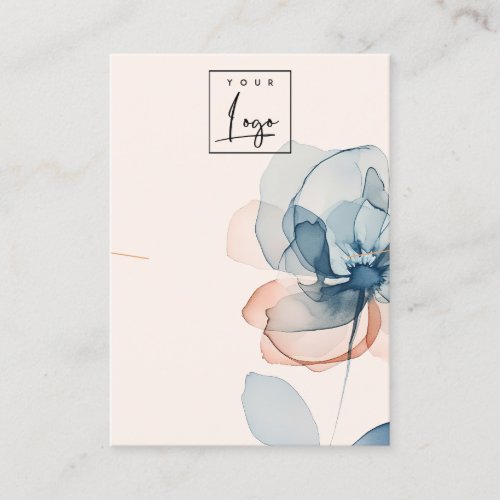 Blush Navy Rust Flower Logo Necklace Display Business Card