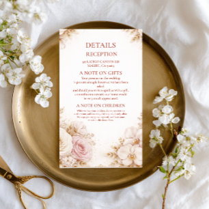 Blush Neutral Floral Elegant Enclosure Card