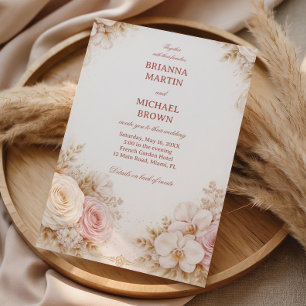 Blush Neutral Floral Invitation