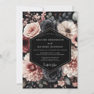 Blush Noir Chiaroscuro Wedding Invitation