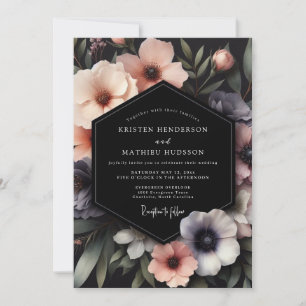 Blush Noir Moody Wedding Invitation