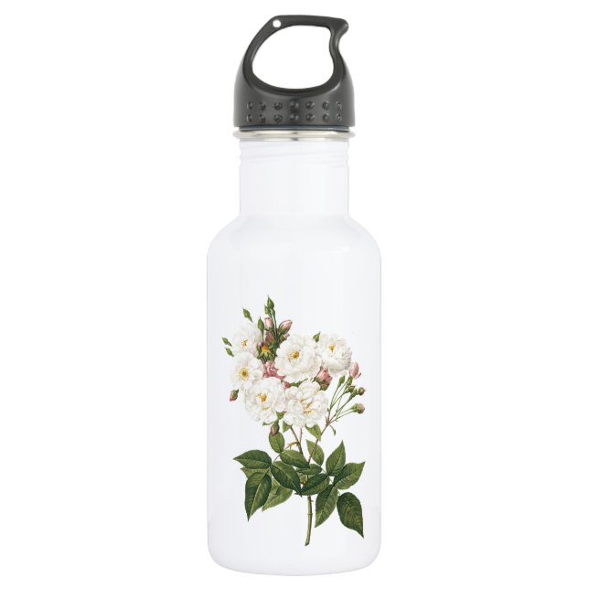 blush noisette rose(Rosa noisettiana) by Redouté Water Bottle (Front)