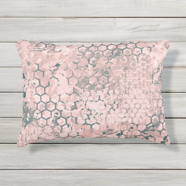 Blush Odyssey Outdoor Pillow (Front)