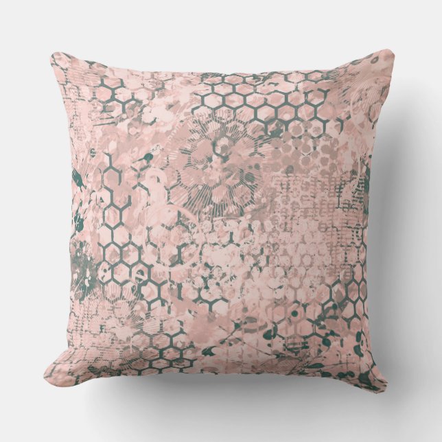 Blush Odyssey Throw Pillow (Front)