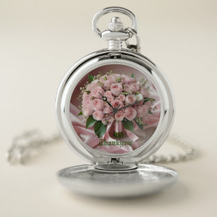 "Blush of Love: A Bouquet of Timeless Romance" Pocket Watch