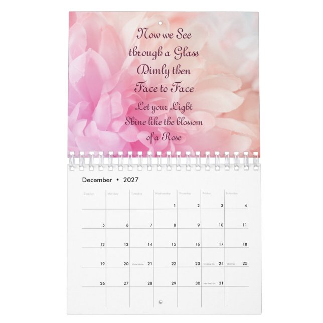 Blush of Pink Floral 2023  Calendar (Dec 2027)