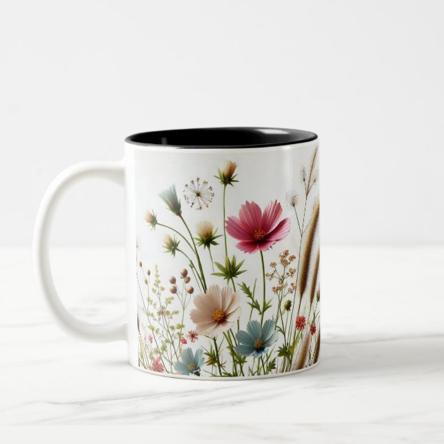 Blush of Spring Floral Design Coffee Mug (Left)