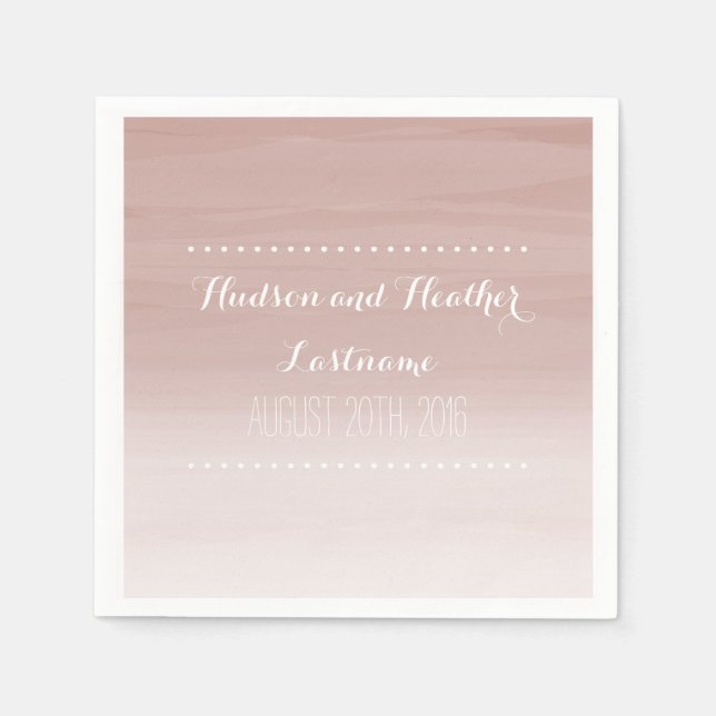 Blush Ombre Wedding Napkins (Front)