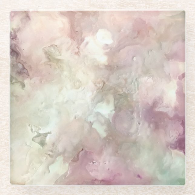 Blush or Rose’ Glass Coaster (Front)