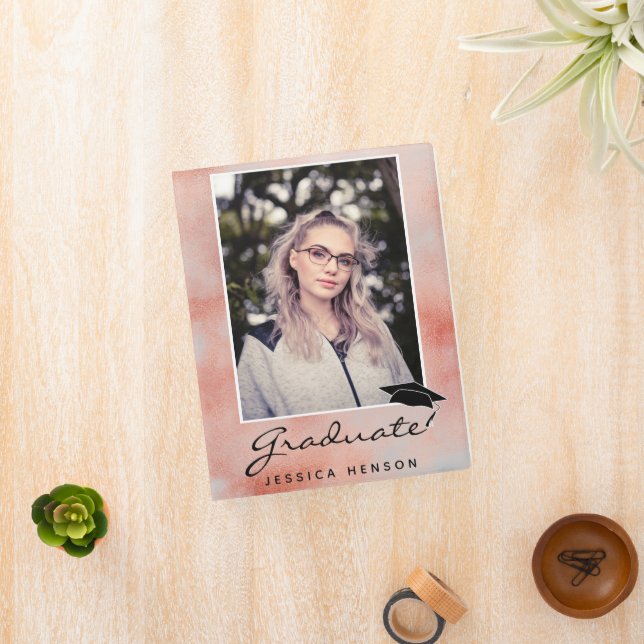 Blush Orange Metallic Graduation Photo Album  Mini Binder (InSitu)