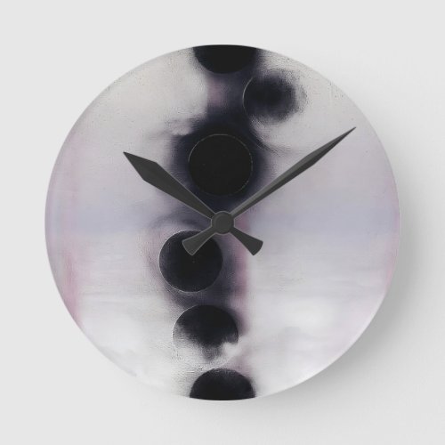 Blush Orbit Abstract Round Clock
