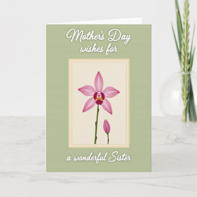 Blush Orchid Sister Mothers Card (Front)