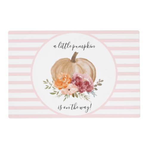 Blush Our Little Pumpkin is On The Way  Placemat