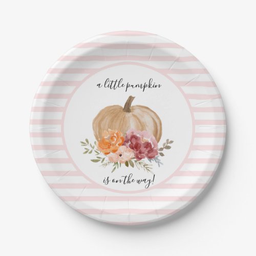 Blush Our Little Pumpkin is On The Way Plates 