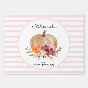 Blush Our Little Pumpkin is On The Way Sign