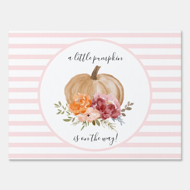 Blush Our Little Pumpkin is On The Way Sign (Front)