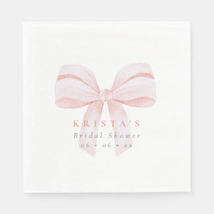 Blush Oversize Bow Bridal Shower Napkins
