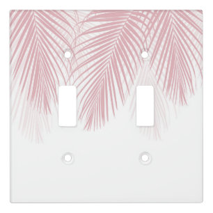 Blush Palm Leaves Finesse 2 #tropical #art Light Switch Cover