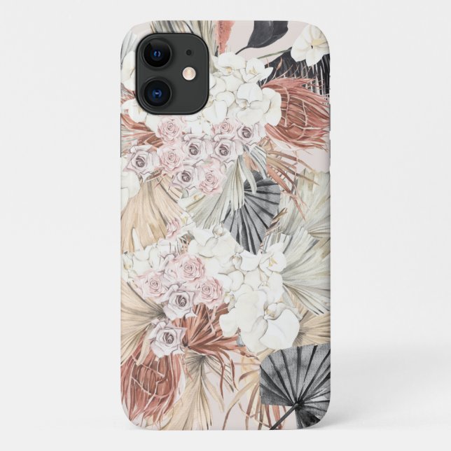 Blush Pampas Grass Floral Tropical Jungle Case-Mate iPhone Case (Back)