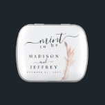 Blush Pampas Grass Minimalist Wedding Mint Candy Tin<br><div class="desc">For questions or changes made to this template please message me on Zazzle or email emmasuebowtique@gmail.com</div>