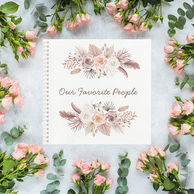 Blush Pampas Grass Wedding Guest Book (Creator Uploaded)