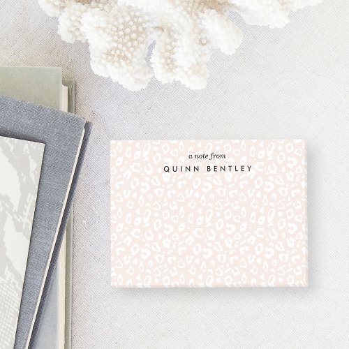 Blush  Pastel Leopard Print Personalized Post_it Notes