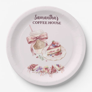 Blush Patisserie Cafe Custom Brand Paper Plates