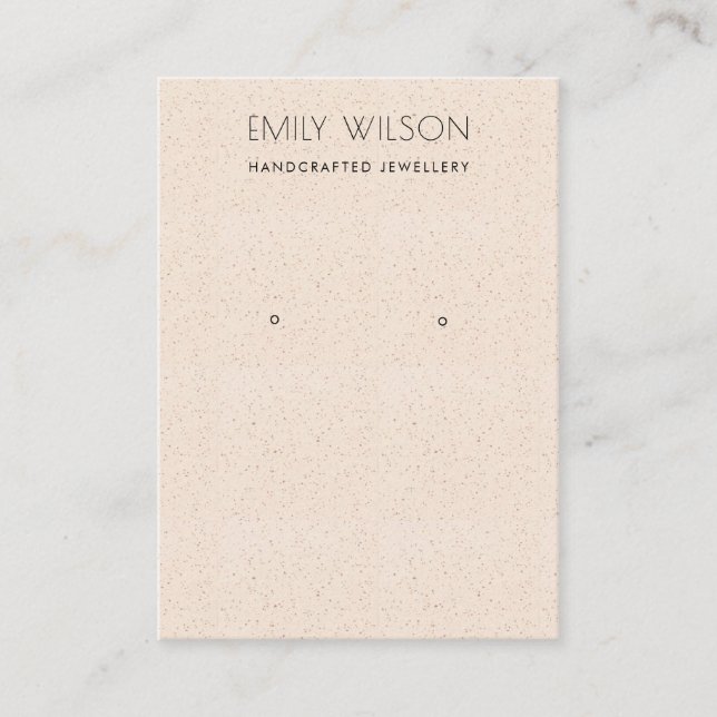 BLUSH PEACH CERAMIC TEXTURE EARRING DISPLAY LOGO BUSINESS CARD (Front)
