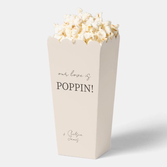 Blush Peach | Chic Couple Popcorn  Favor Boxes (Popped)