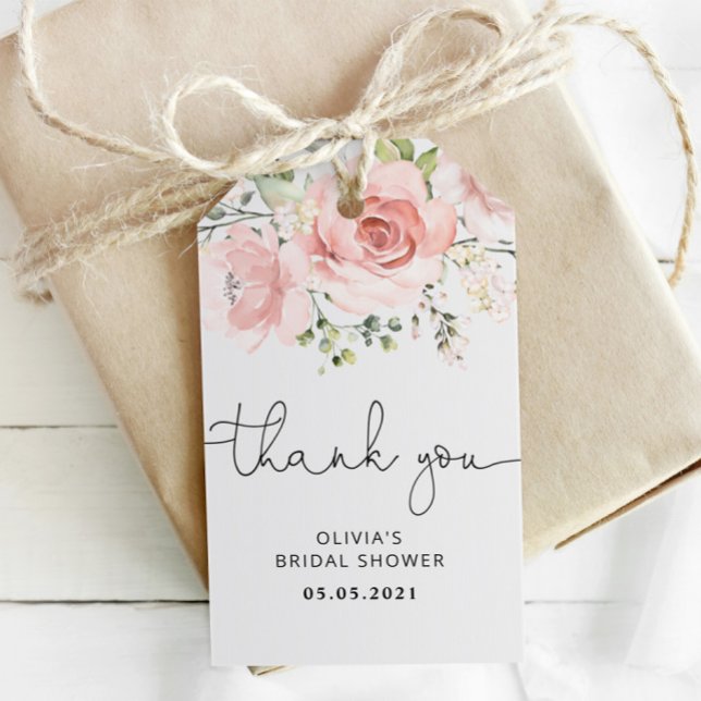 Blush peach floral bridal shower gift tags (Creator Uploaded)