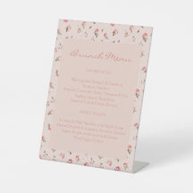 Blush & Peach Floral Bridal Shower Tabletop Sign