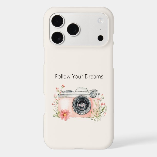 Blush Peach Floral Camera Dreams iPhone Case (Back)