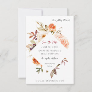Blush & Peach Floral Rustic Save The Date
