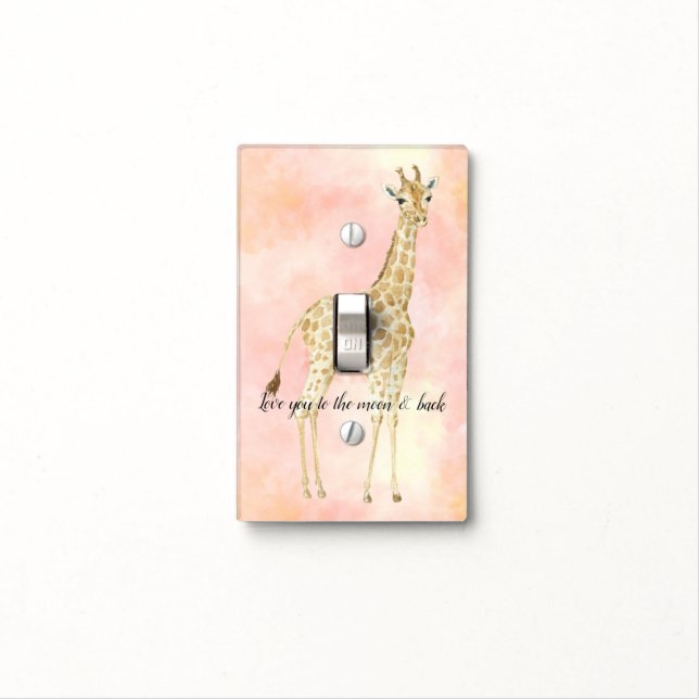 Blush Peach Giraffe          Light Switch Cover (In Situ)