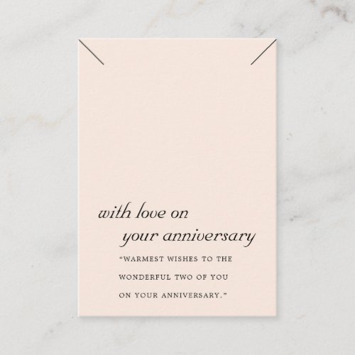 BLUSH PEACH PINK ANNIVERSARY NECKLACE DISPLAY CARD