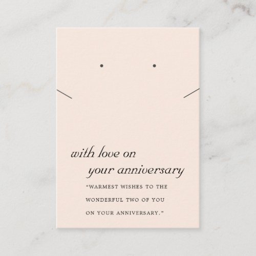 BLUSH PEACH PINK ANNIVERSARY NECKLACE EARRING CARD