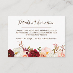 Blush & Peach Rose Dream Catcher Boho Wedding Enclosure Card