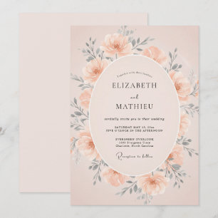 Blush Peach Sublime Spring Wedding Invitation
