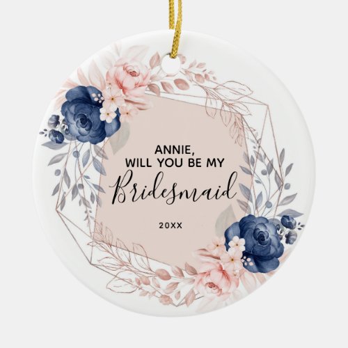 Blush Peach Will you be my Bridesmaid ornament