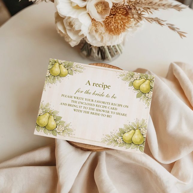 Blush Pear Perfect Pair Bridal Shower Enclosure Card (Creator Uploaded)