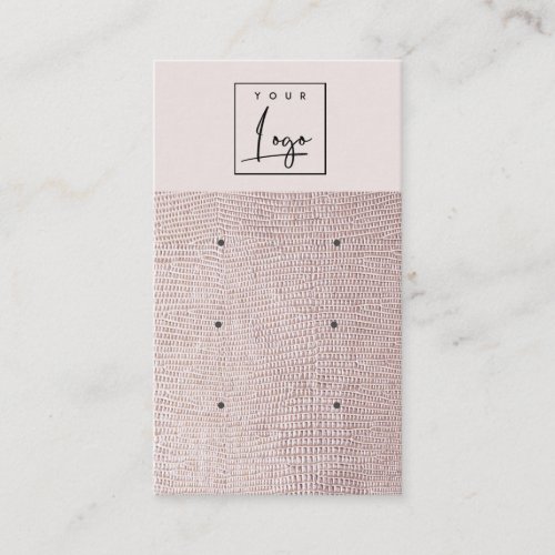 Blush Pearl Leather Texture 3 Earring Display Business Card