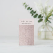 Blush Pearl Leather Texture Hair Clip Display Business Card (Standing Front)