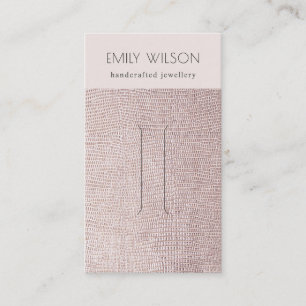 Blush Pearl Leather Texture Hair Clip Display Business Card