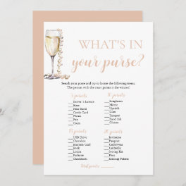 Blush Pearls & Prosecco What's In Your Purse Game Invitation