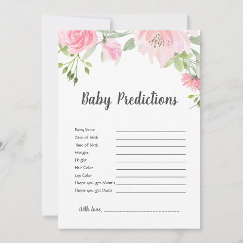 Blush Peonies Baby Predictions Game